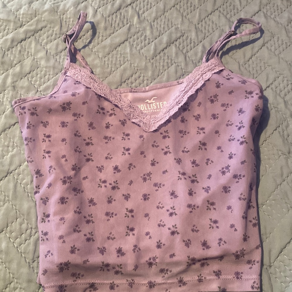vintage, purple foral top.